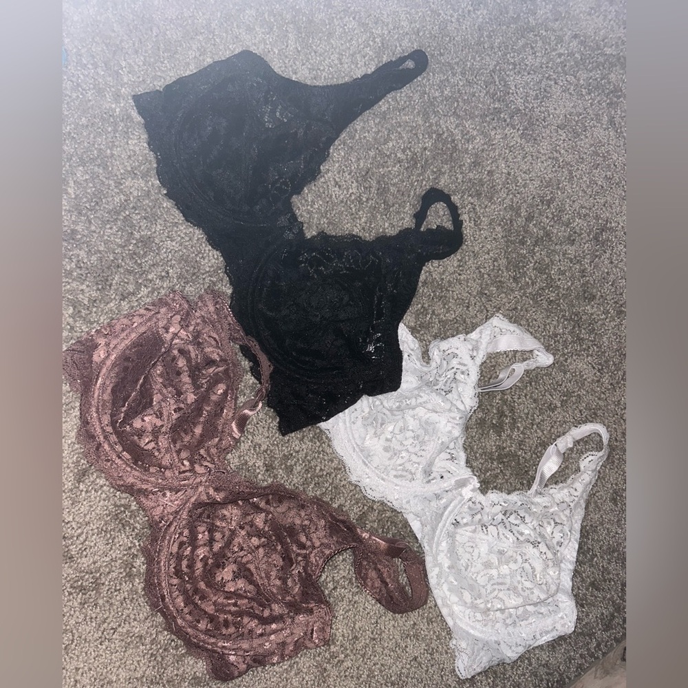 3 Lace Bras size 36D